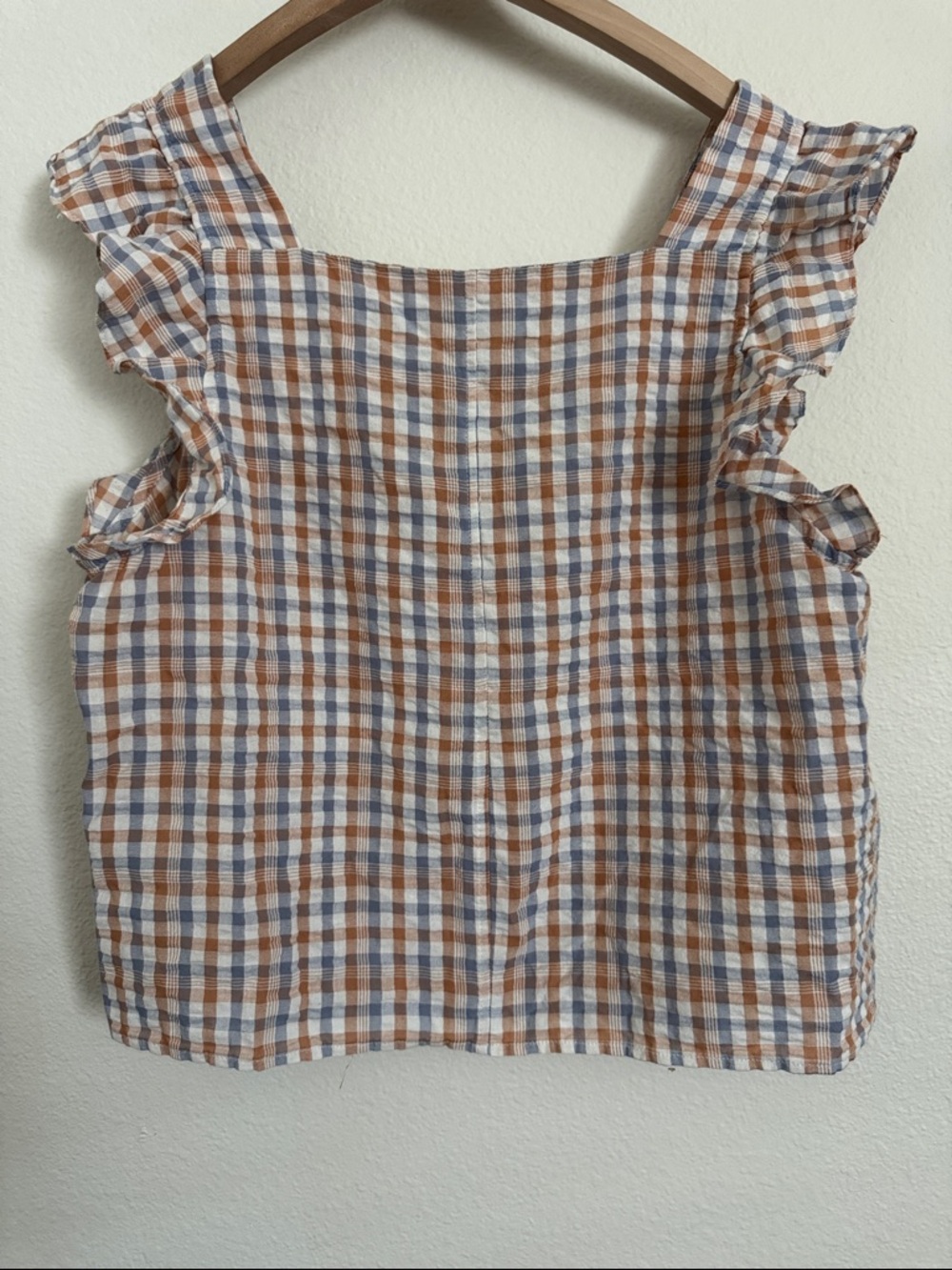 Madewell Gingham Ruffle Tank - Picture 2 of 5